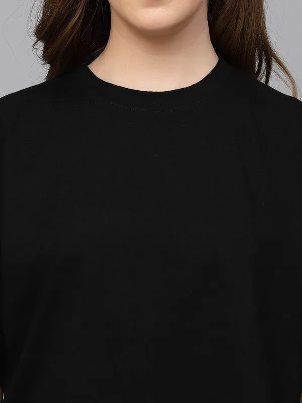 Anti Odour Boxy Fit Black T-shirt For Women