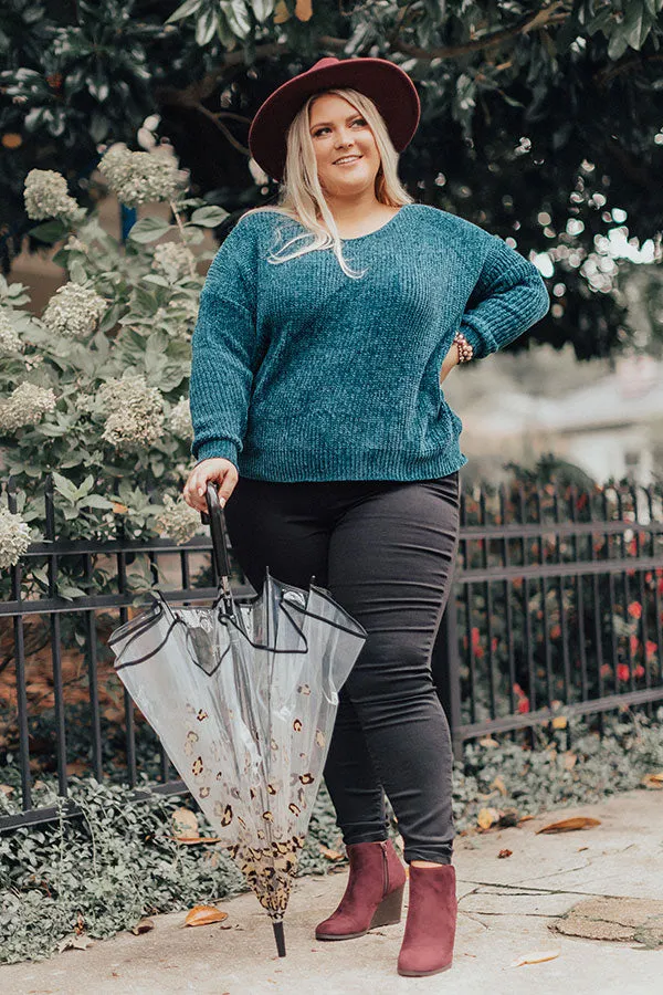 Autumn Splendor Chenille Open Back Sweater Curves