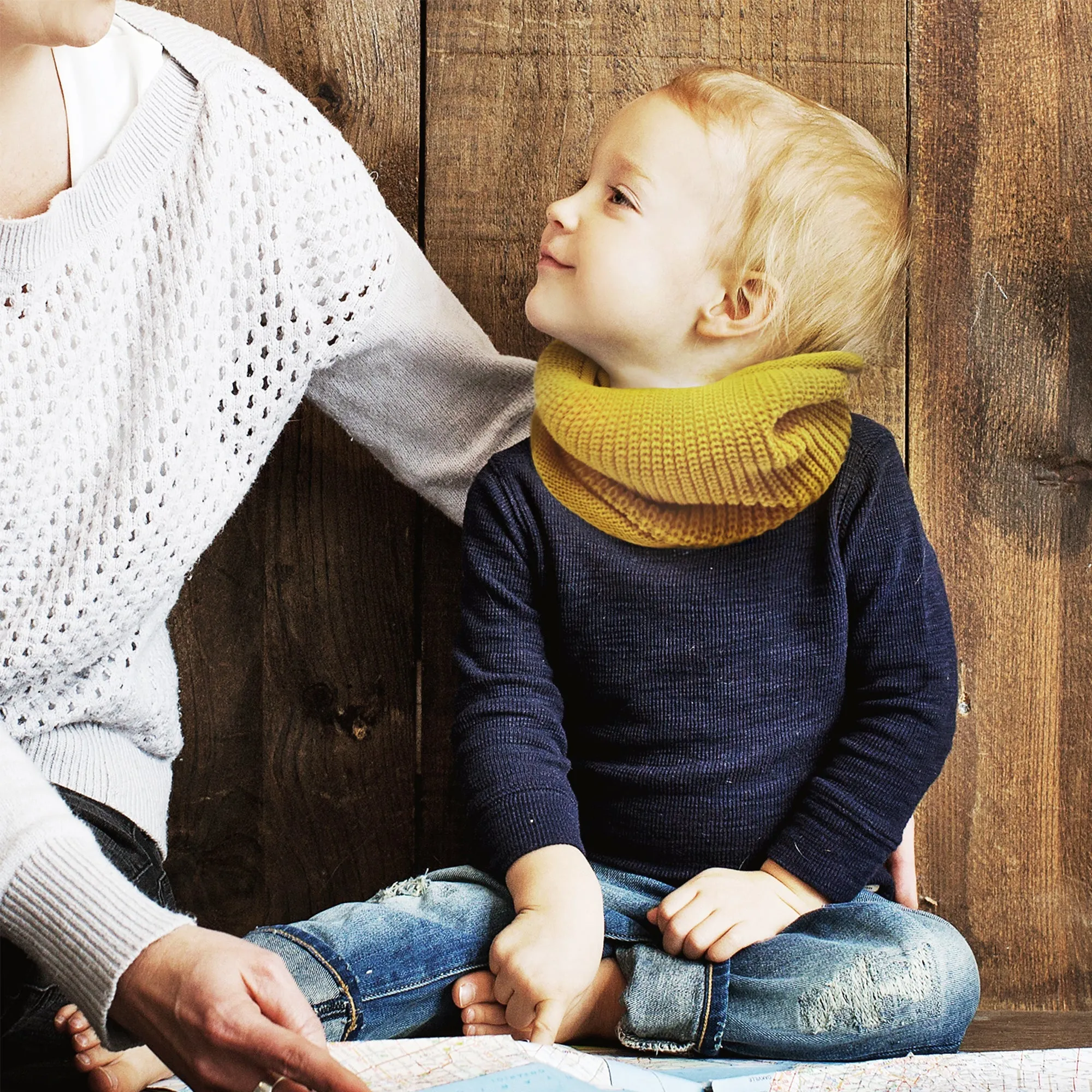 Baby Knit Infinity Scarf Toddler Neck Warmer | Ivory