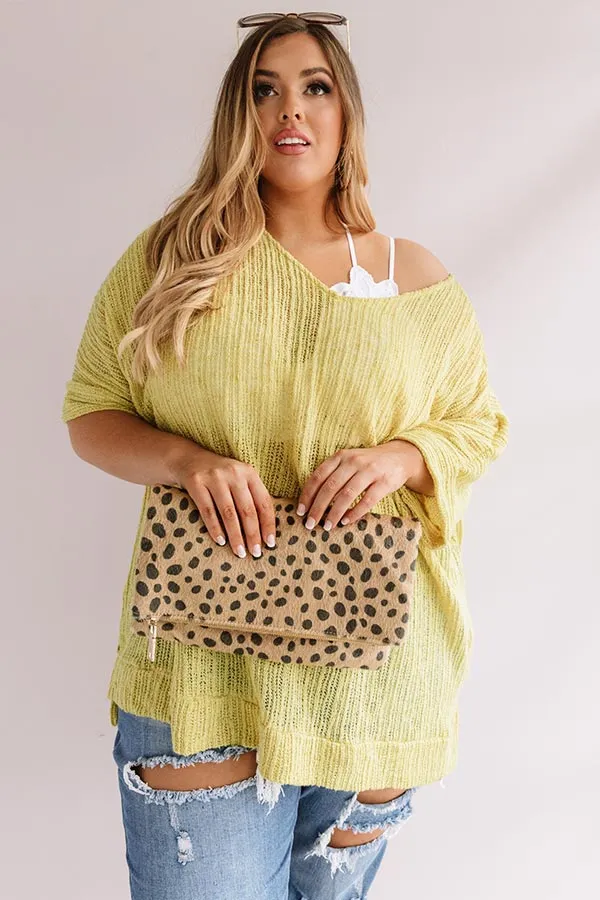 Bali Coast Knit Shift Tunic In Lime Punch Curves