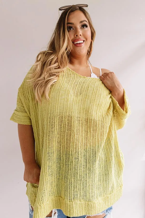 Bali Coast Knit Shift Tunic In Lime Punch Curves