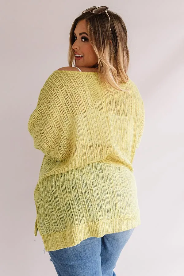 Bali Coast Knit Shift Tunic In Lime Punch Curves