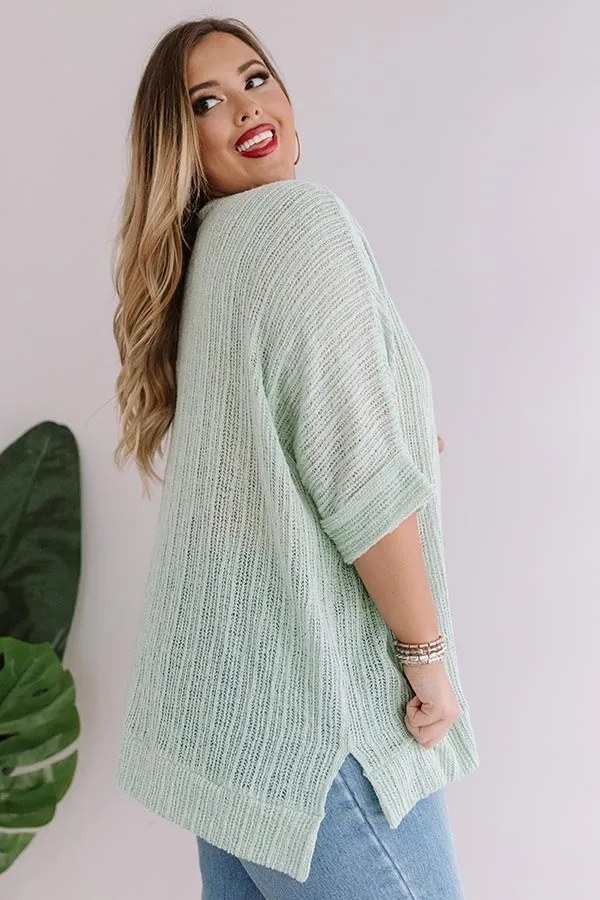 Bali Coast Knit Shift Tunic In Seaglass Curves