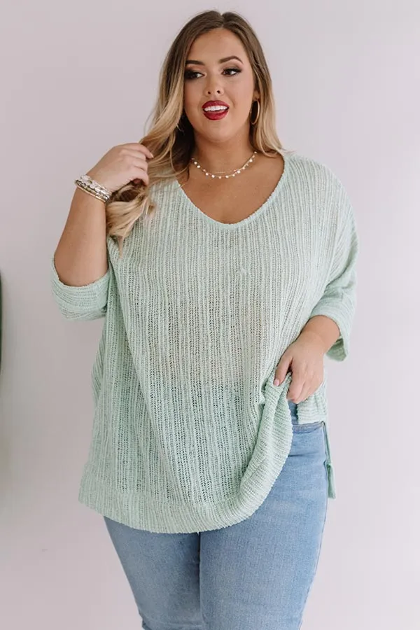 Bali Coast Knit Shift Tunic In Seaglass Curves