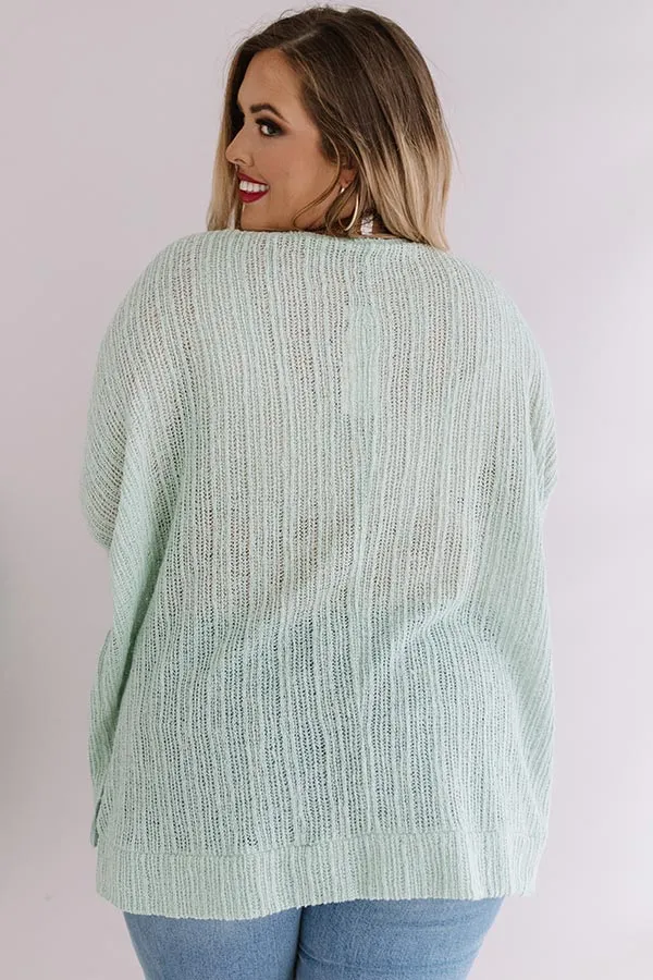 Bali Coast Knit Shift Tunic In Seaglass Curves