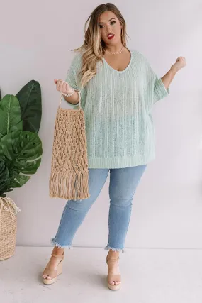 Bali Coast Knit Shift Tunic In Seaglass Curves