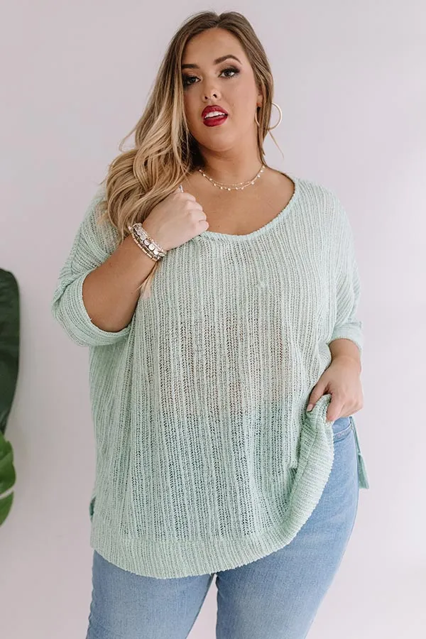 Bali Coast Knit Shift Tunic In Seaglass Curves