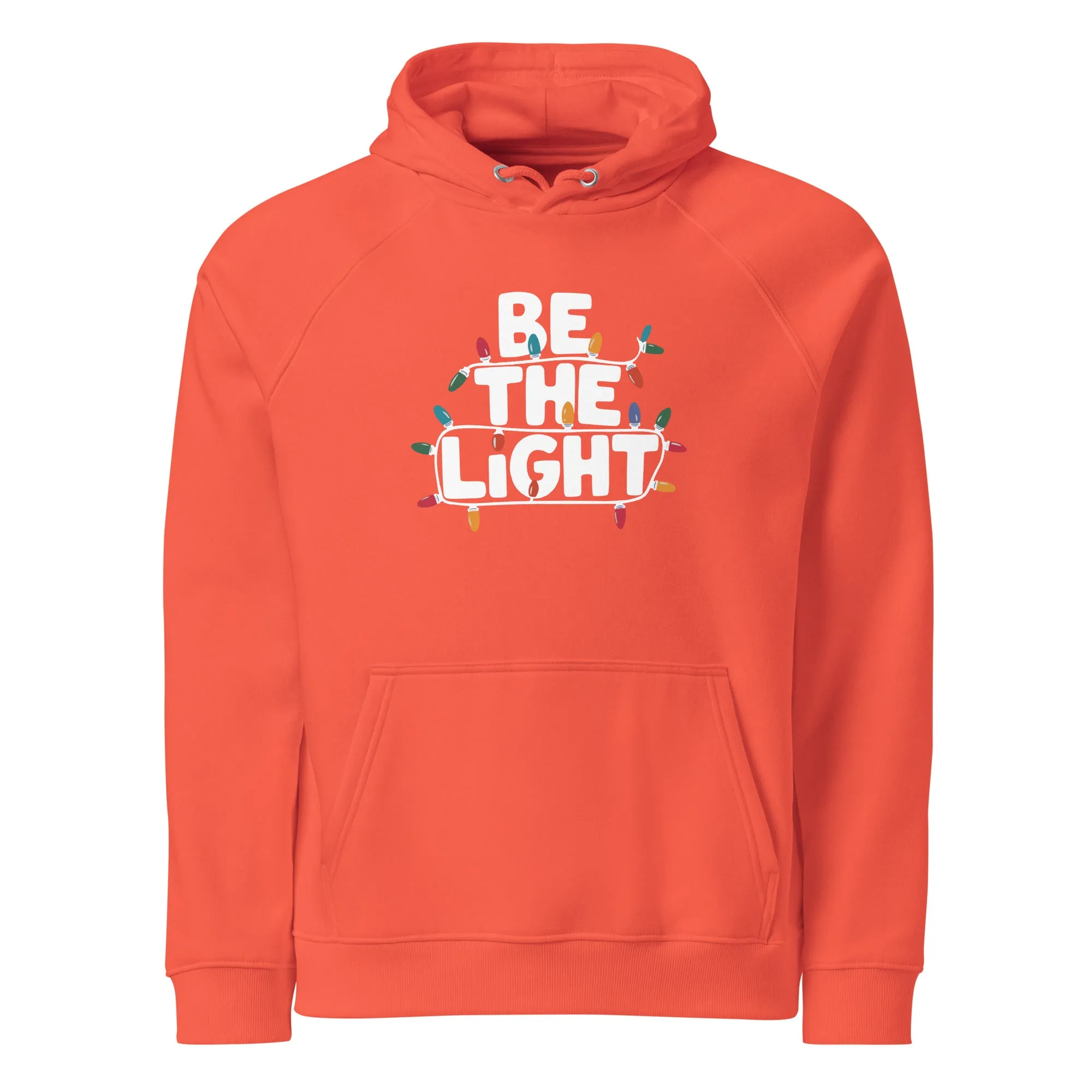 Be The Light White Graphics Men Eco Raglan Hoodie