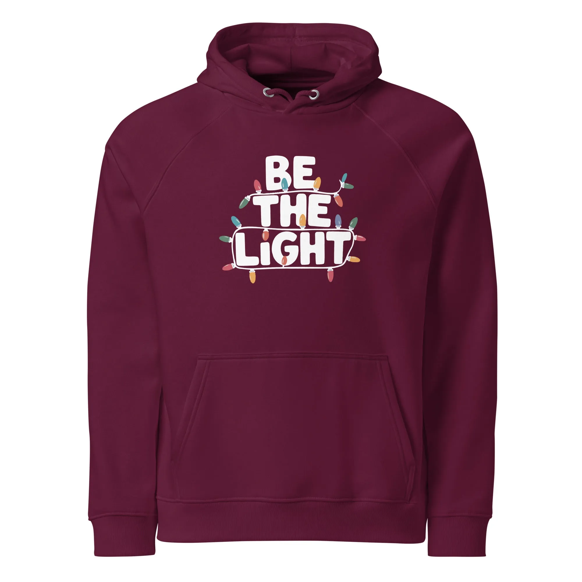 Be The Light White Graphics Men Eco Raglan Hoodie