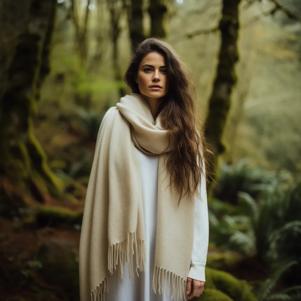 Beige Long Lambswool scarf | 16 Colors