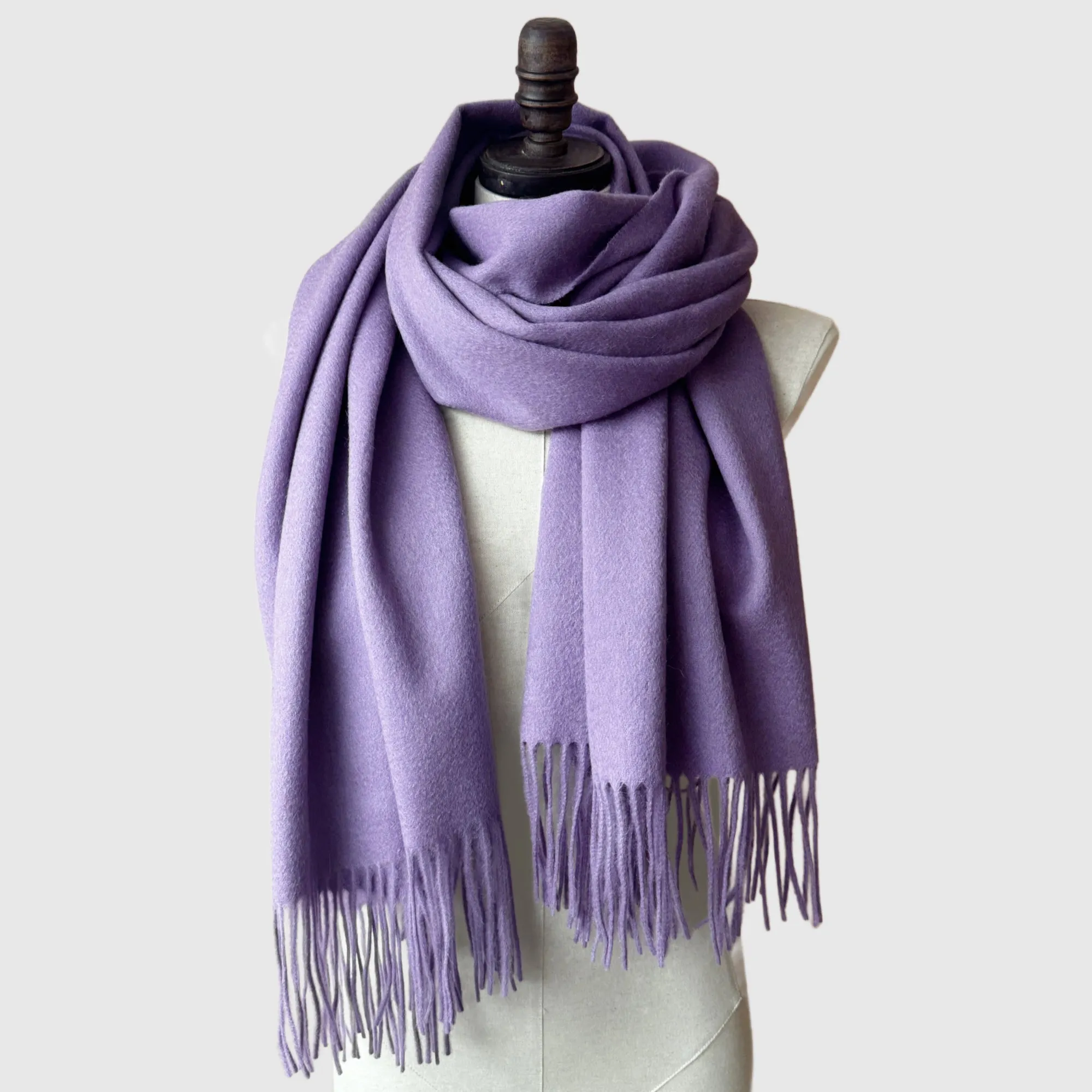 Beige Long Lambswool scarf | 16 Colors