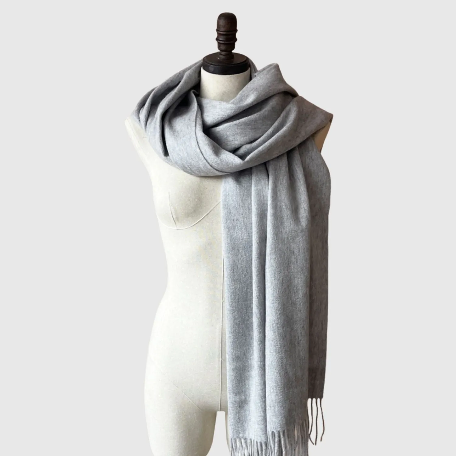 Beige Long Lambswool scarf | 16 Colors