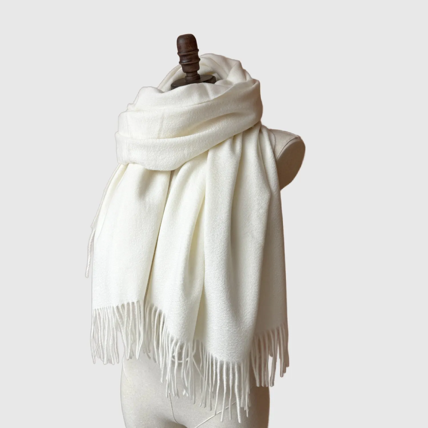 Beige Long Lambswool scarf | 16 Colors
