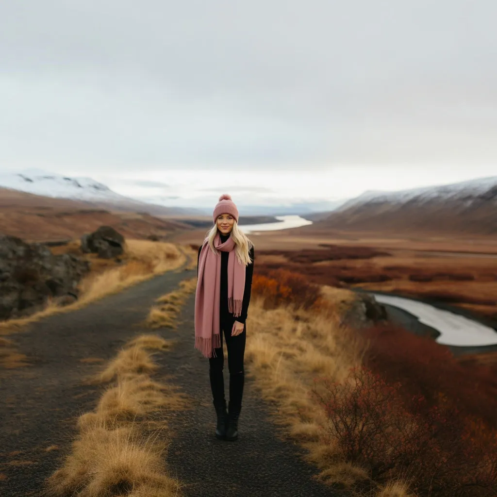 Black Long Lambswool scarf | Pure Wool Shawl