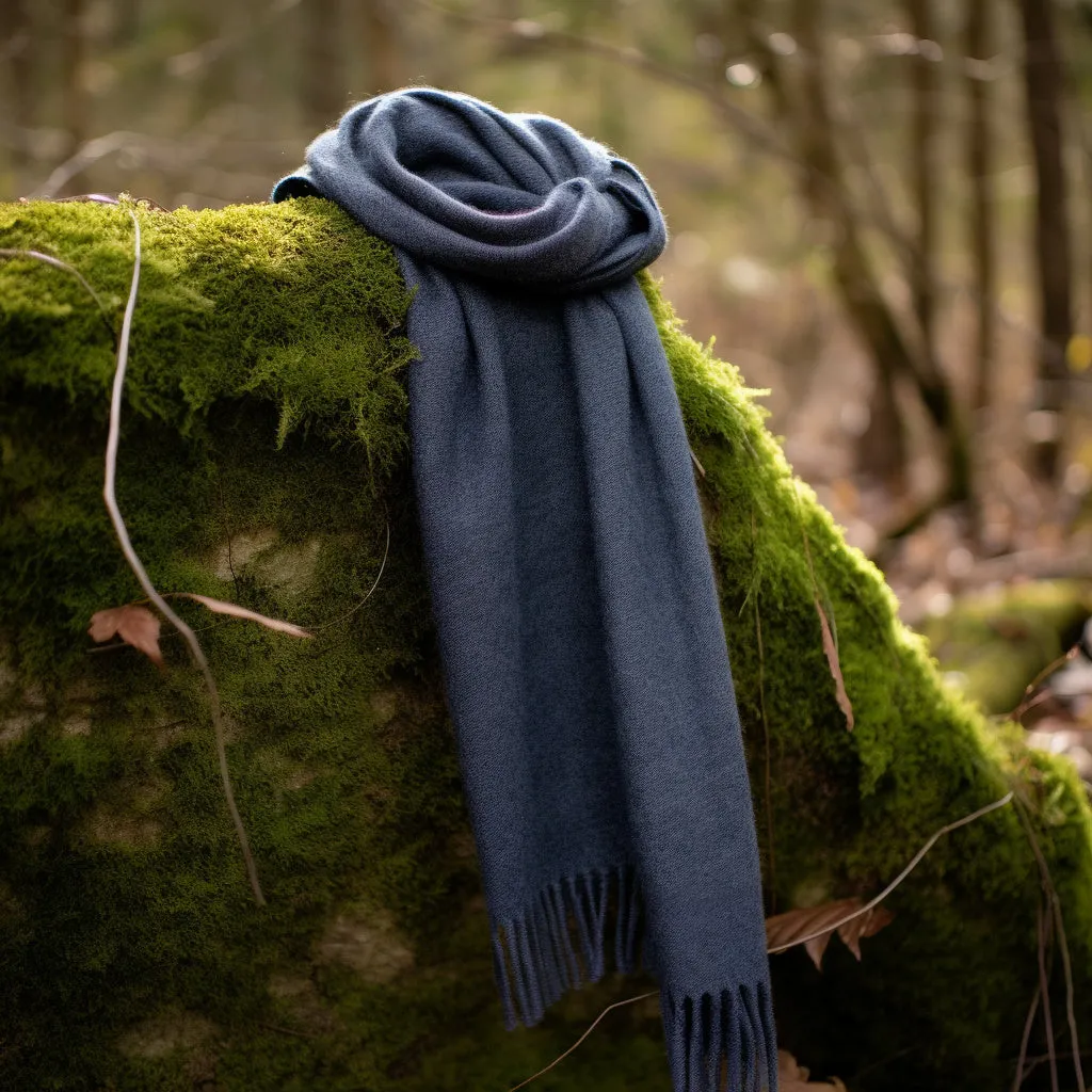 Black Long Lambswool scarf | Pure Wool Shawl
