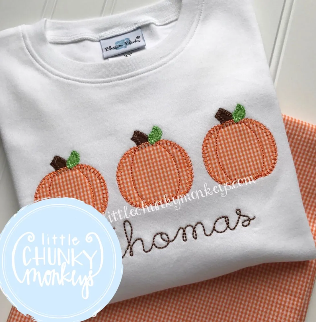 Boy Shirt - Pumpkin Trio Applique Shirt
