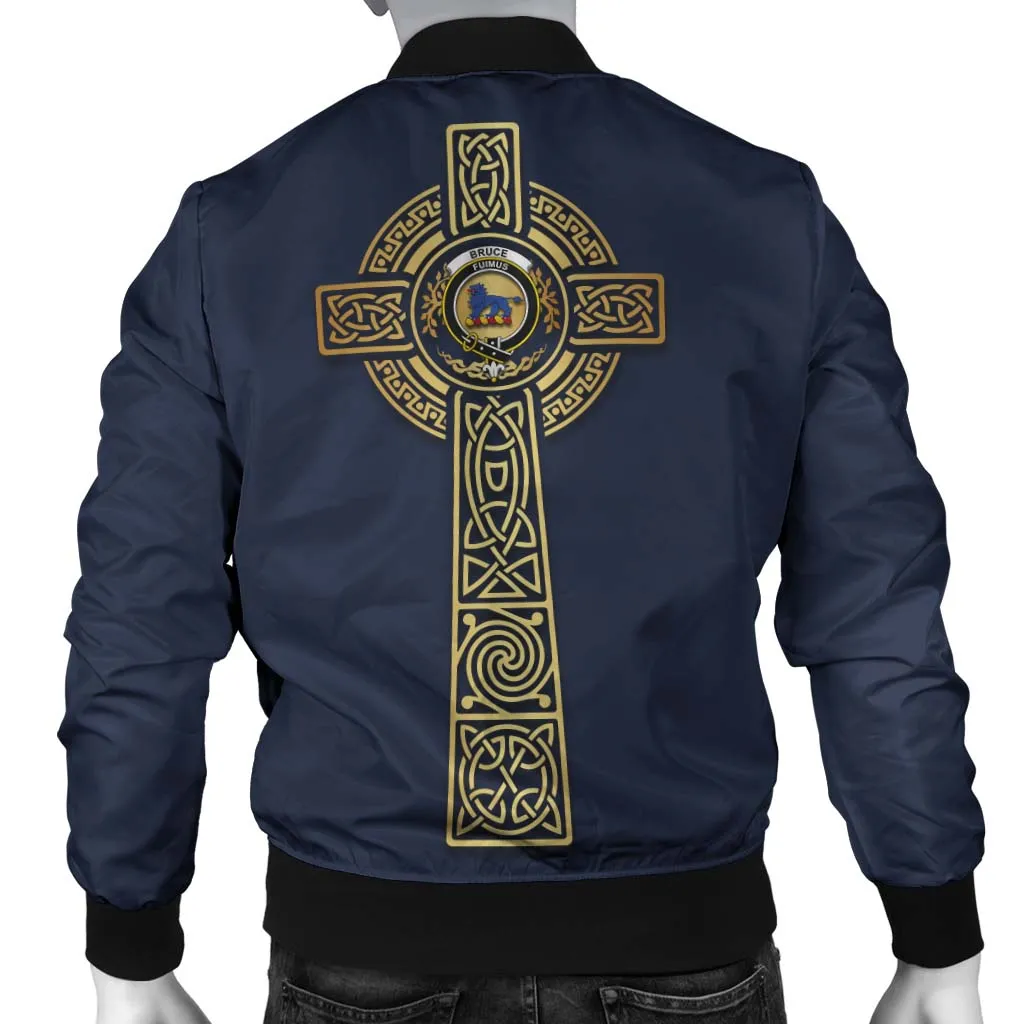 Bruce Clan Bomber Jacket with Golden Celtic Tree Of Life