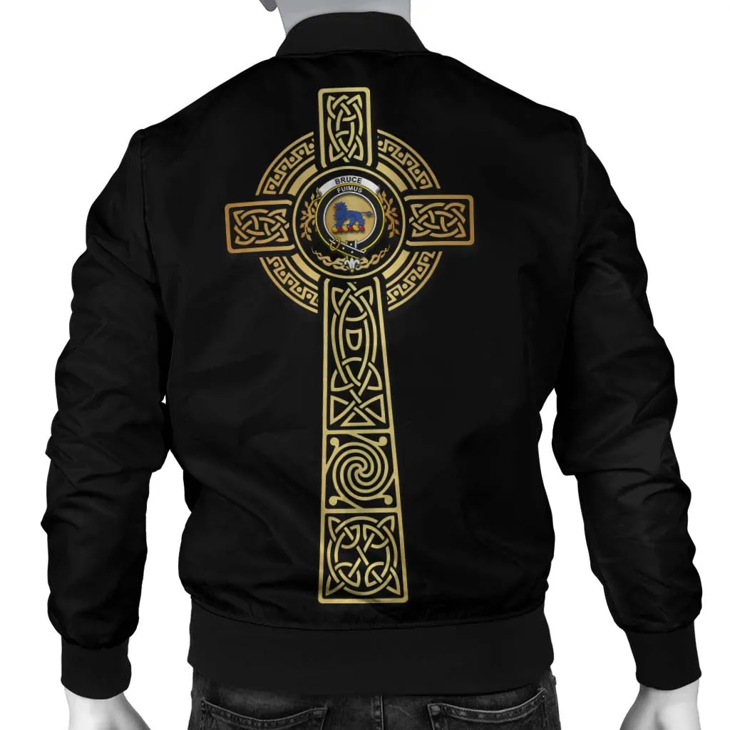 Bruce Clan Bomber Jacket with Golden Celtic Tree Of Life