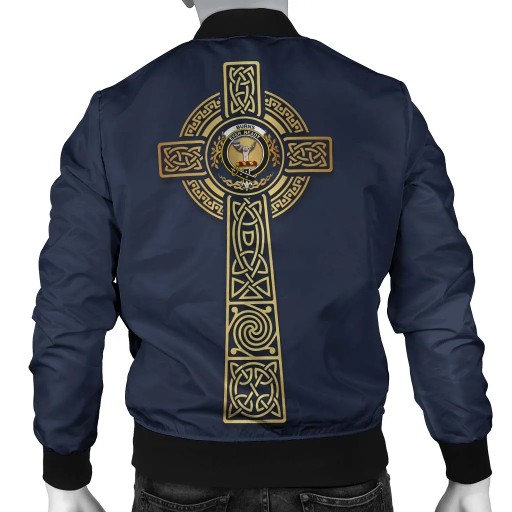 Burns Clan Bomber Jacket with Golden Celtic Tree Of Life
