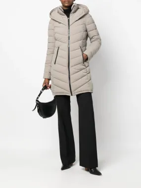 Chevron Quilt Puffer - Taupe