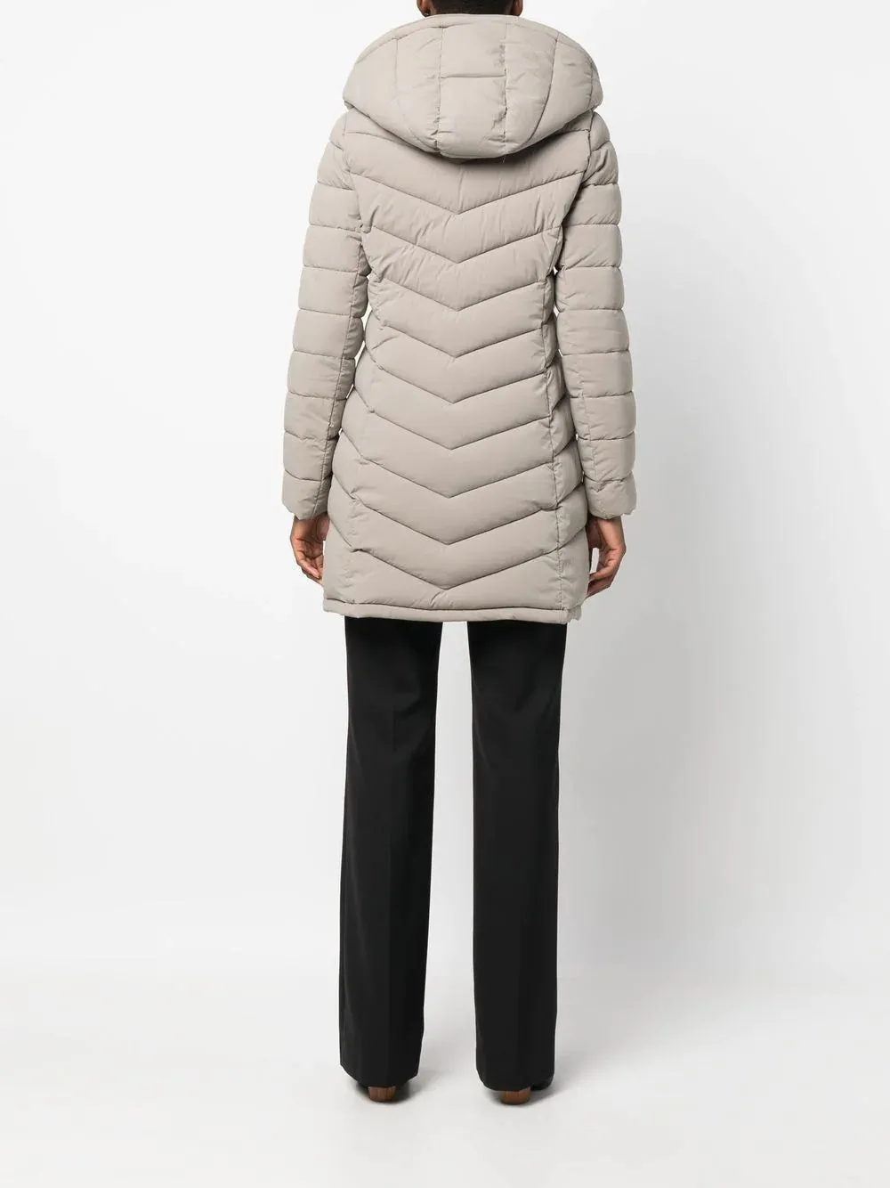 Chevron Quilt Puffer - Taupe