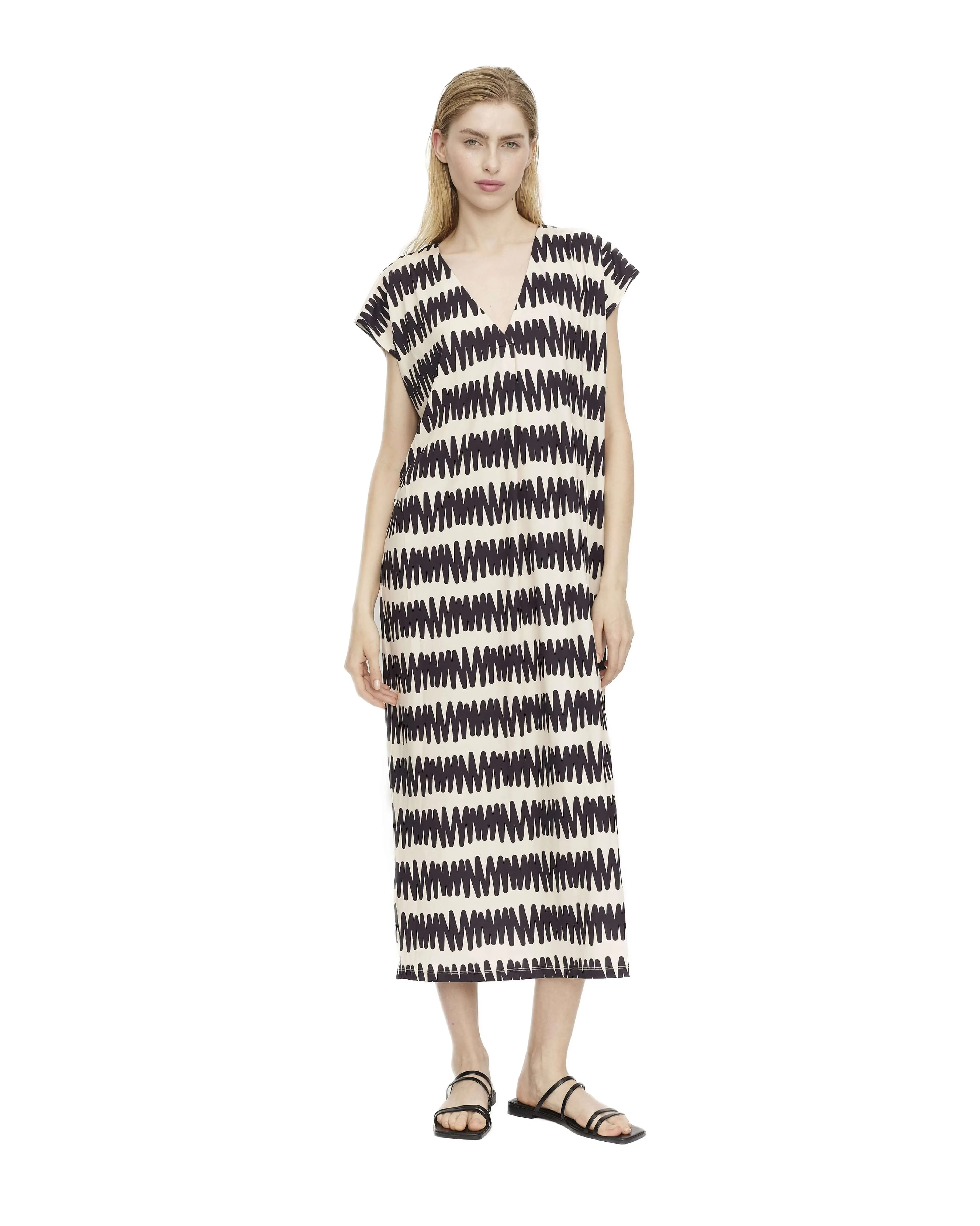 Compania Fantastica Beach Summer Vibes Black & White Tunic Dress