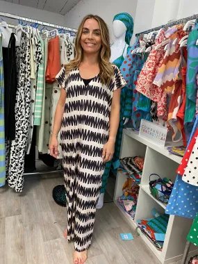Compania Fantastica Beach Summer Vibes Black & White Tunic Dress