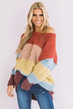 Cozy Corner Color Block Tunic Sweater