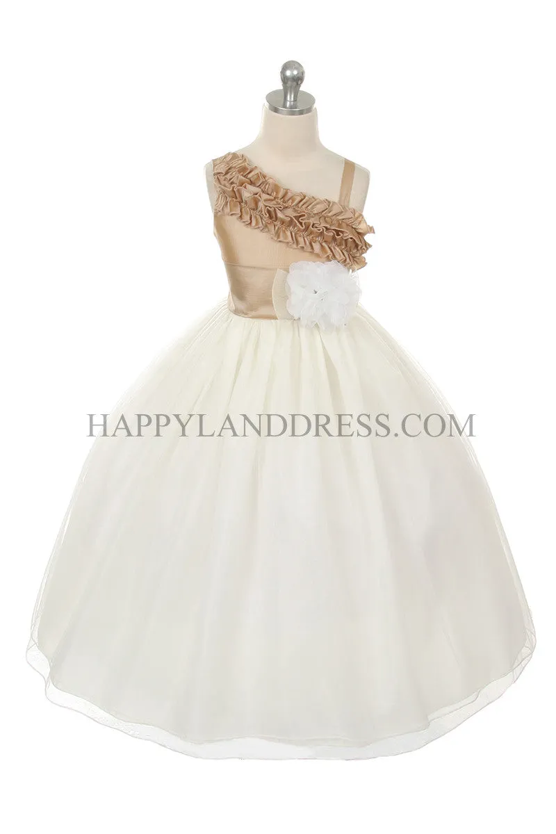 D0323 One Shoulder Style Long Dress (3 Diff Colors)