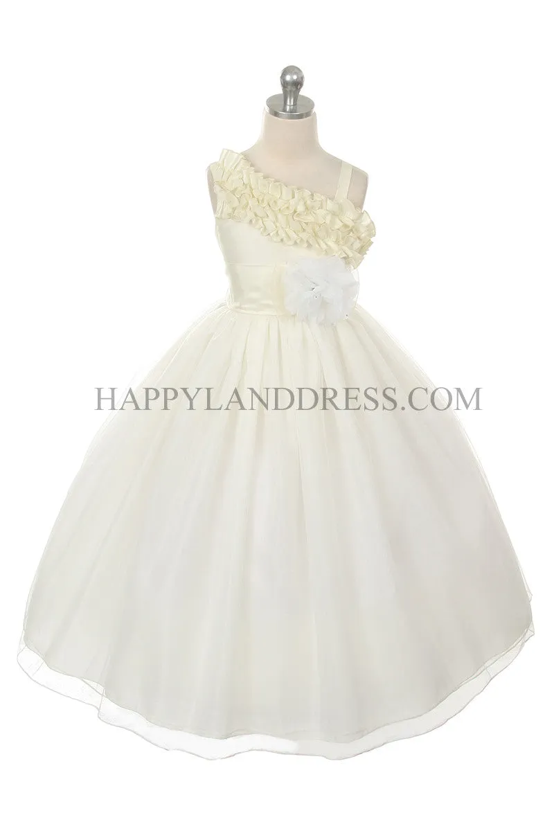D0323 One Shoulder Style Long Dress (3 Diff Colors)