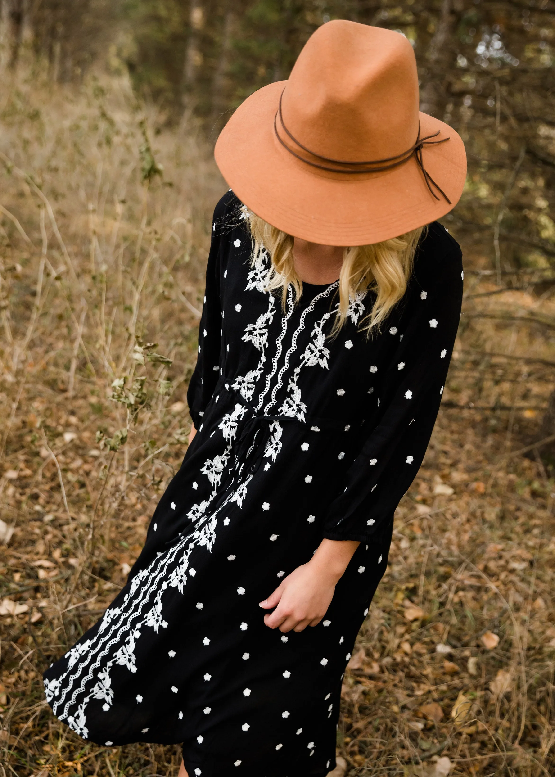 Detail Print Drawstring Midi Dress - FINAL SALE
