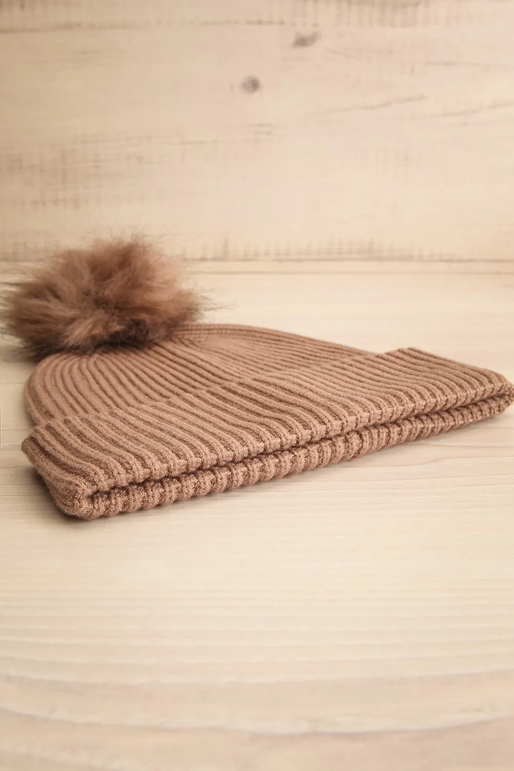 Detourne Taupe | Knit Tuque w/ Pompom