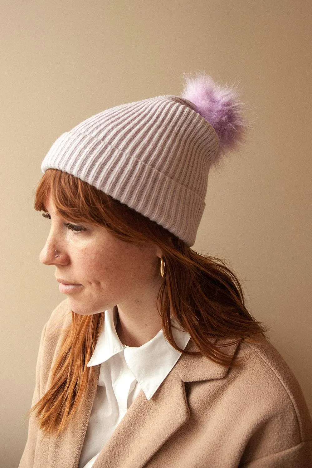 Detourne Taupe | Knit Tuque w/ Pompom