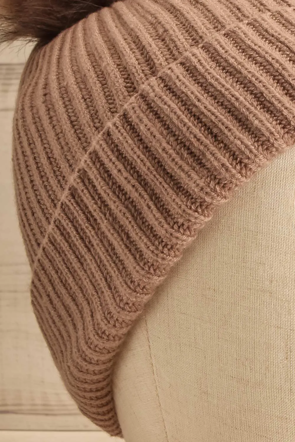 Detourne Taupe | Knit Tuque w/ Pompom