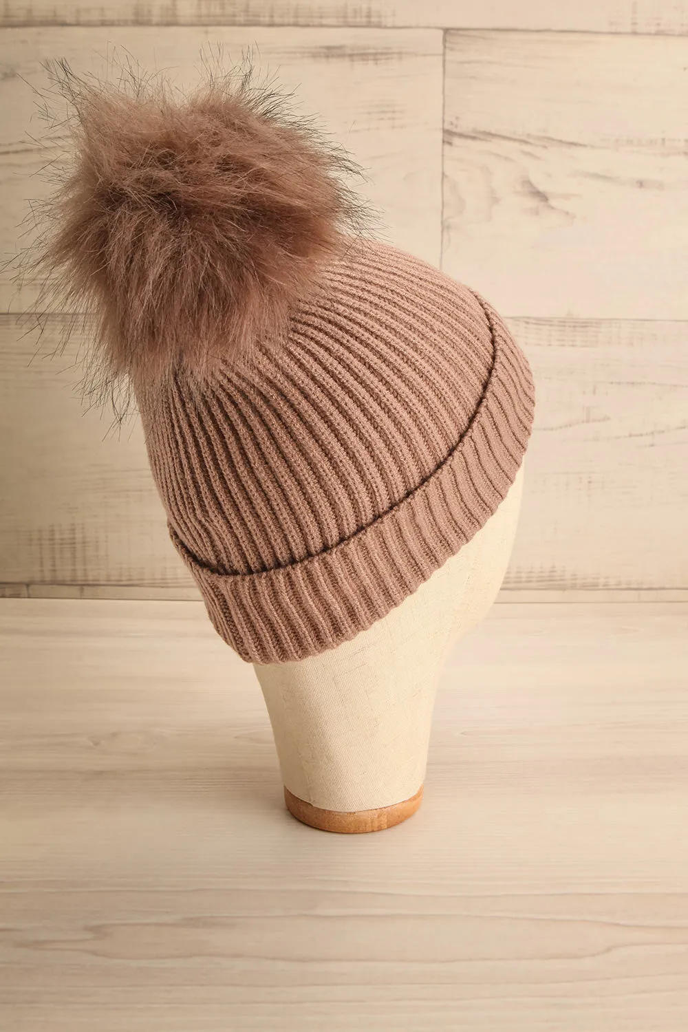 Detourne Taupe | Knit Tuque w/ Pompom