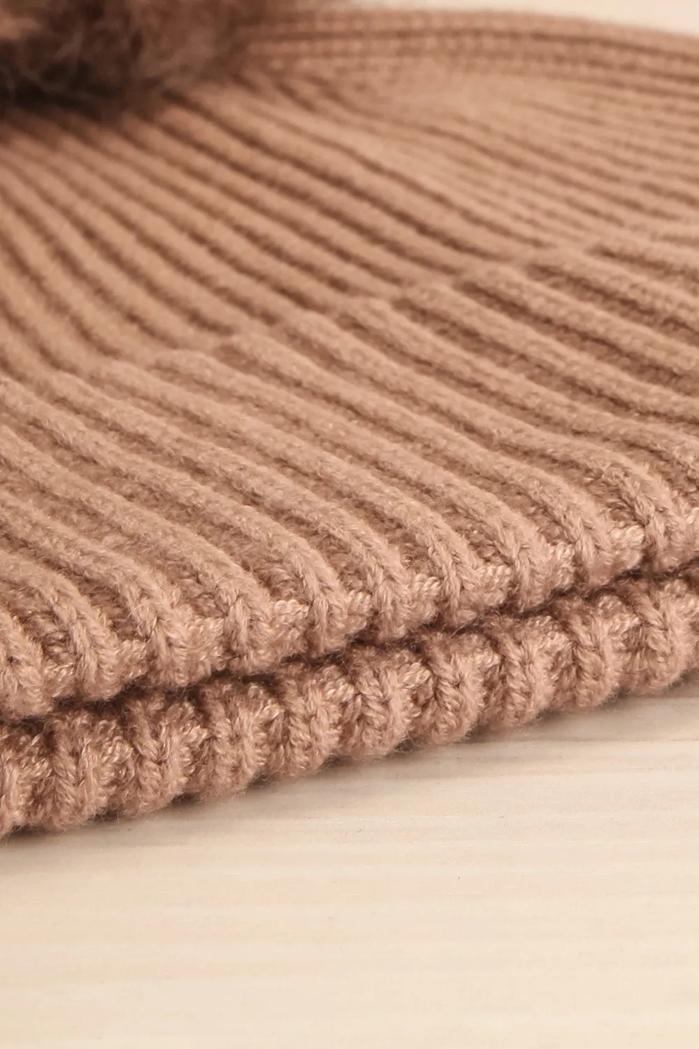 Detourne Taupe | Knit Tuque w/ Pompom