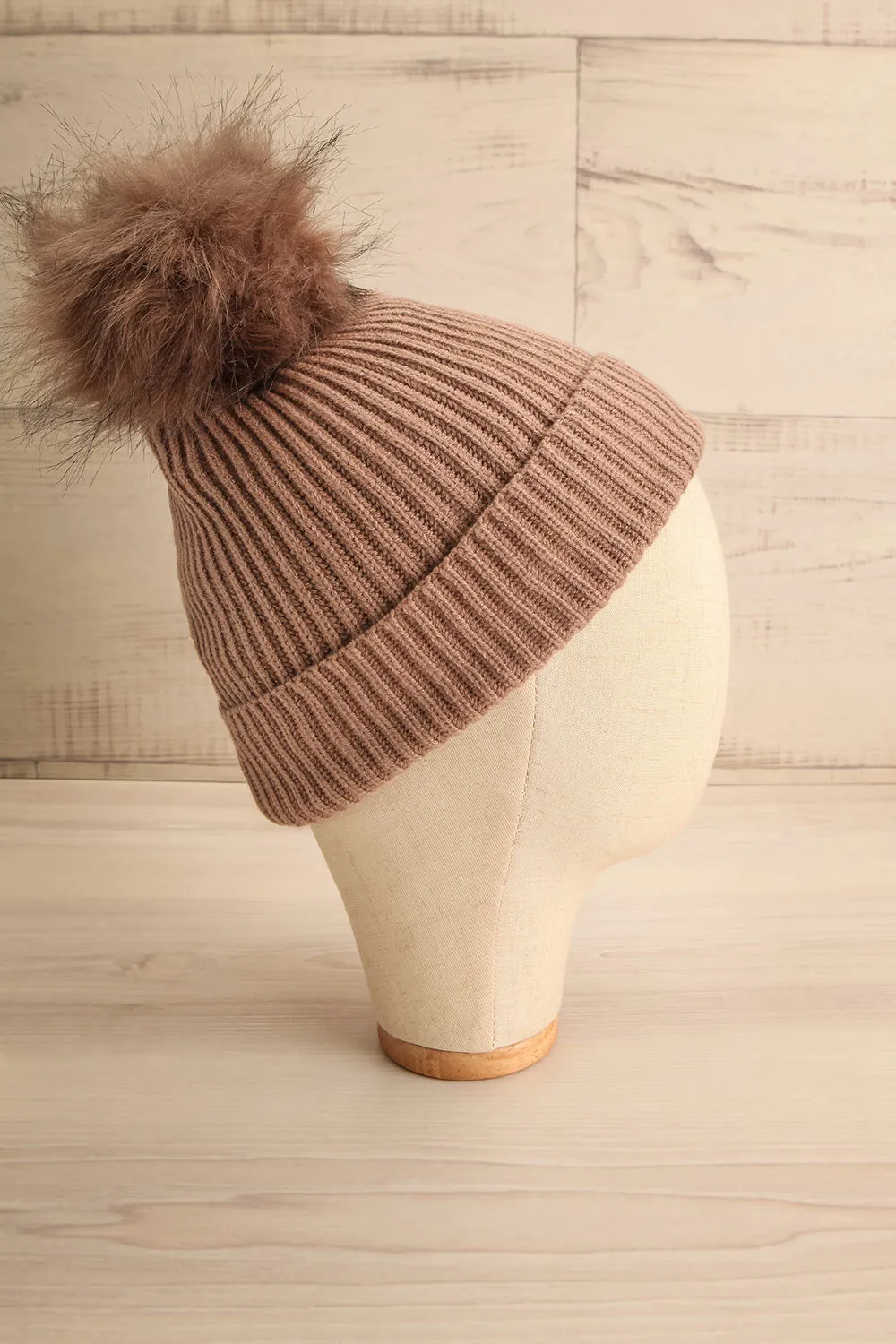 Detourne Taupe | Knit Tuque w/ Pompom