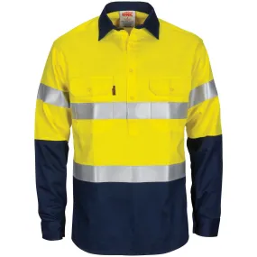 DNC Patron Saint Flame Retardant Two Tone Closed Front Cotton Shirt with 3M F/R Tape - L/S (3407)