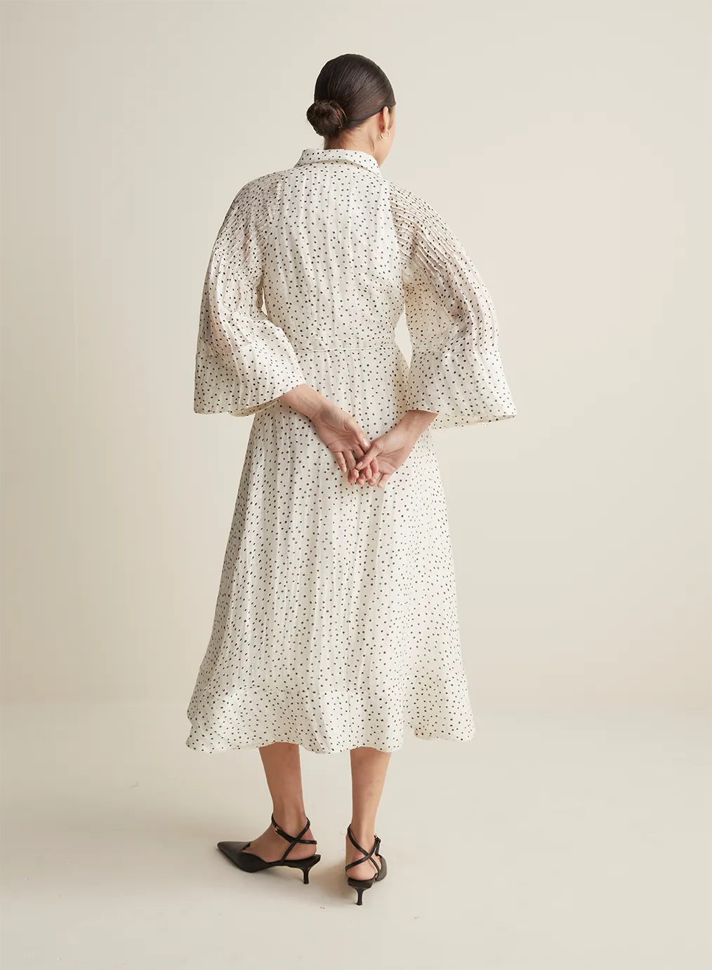 Dottie Silk Linen Midi Shirt Dress