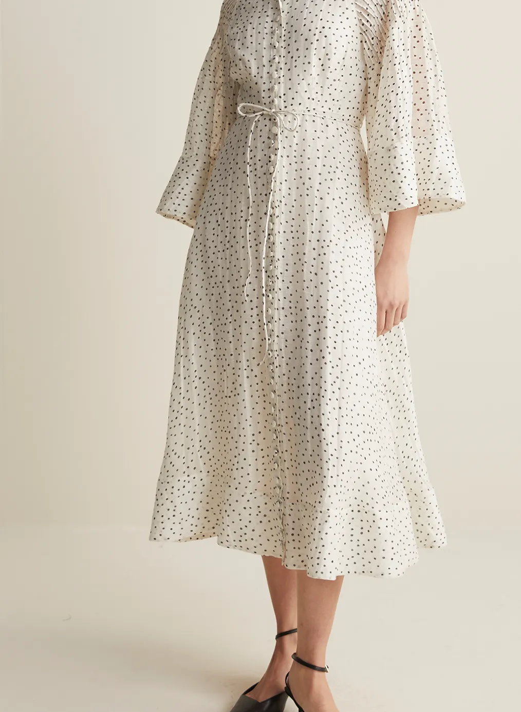 Dottie Silk Linen Midi Shirt Dress