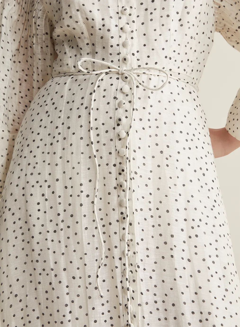 Dottie Silk Linen Midi Shirt Dress