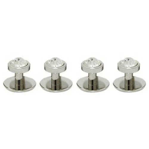 Dress Studs with Silver Trim and Crystal Glass Rhinestones 4515