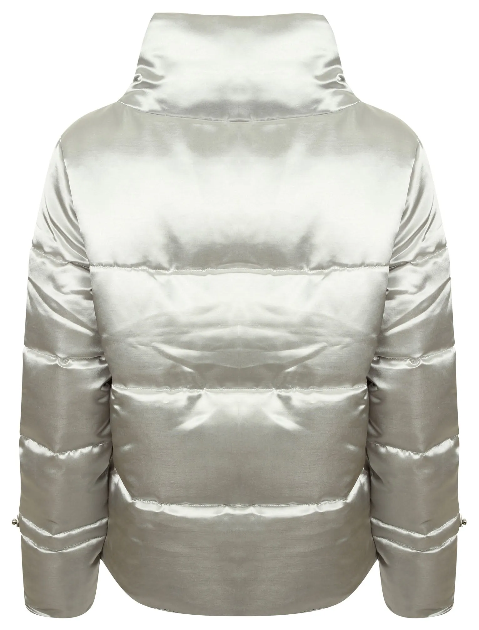 Edona Satin Quilted Puffer Jacket in Whisper Grey - Tokyo Laundry