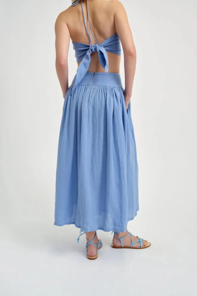 Eliza Faulkner Lucille Skirt (Blue Linen)
