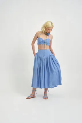 Eliza Faulkner Lucille Skirt (Blue Linen)