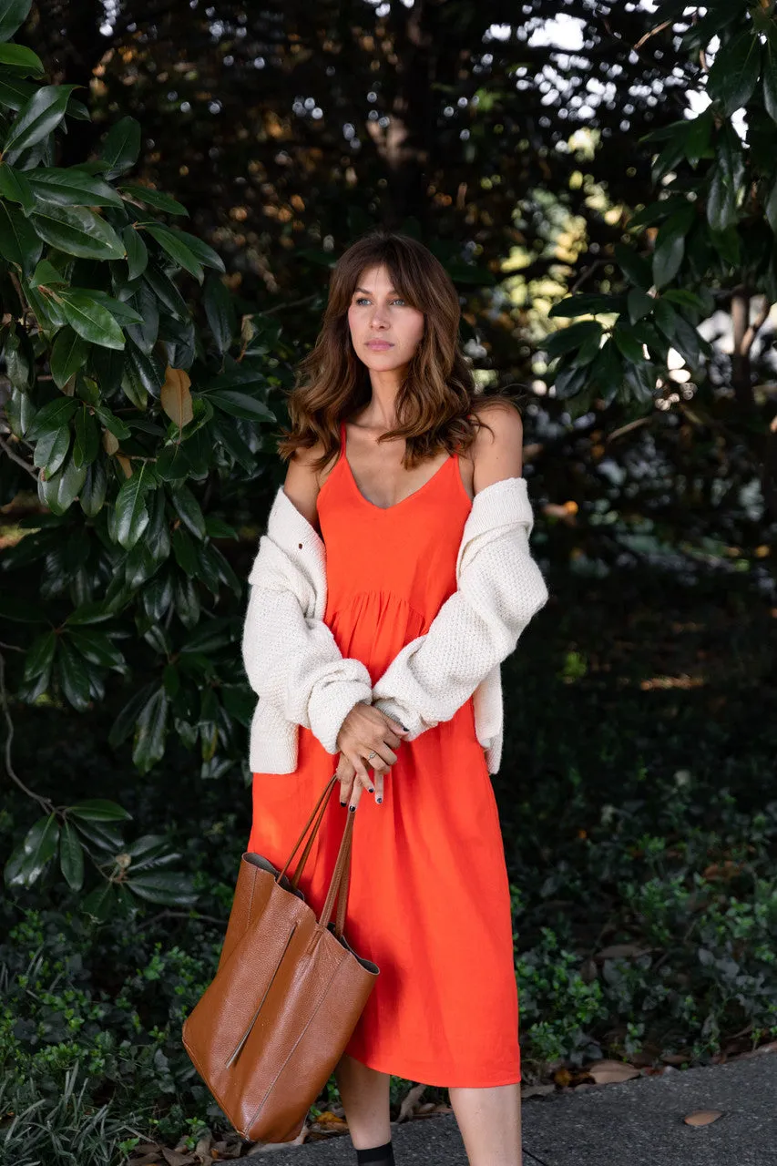 Faro Dress in Recycled Blood Orange