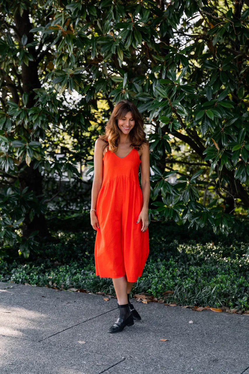 Faro Dress in Recycled Blood Orange