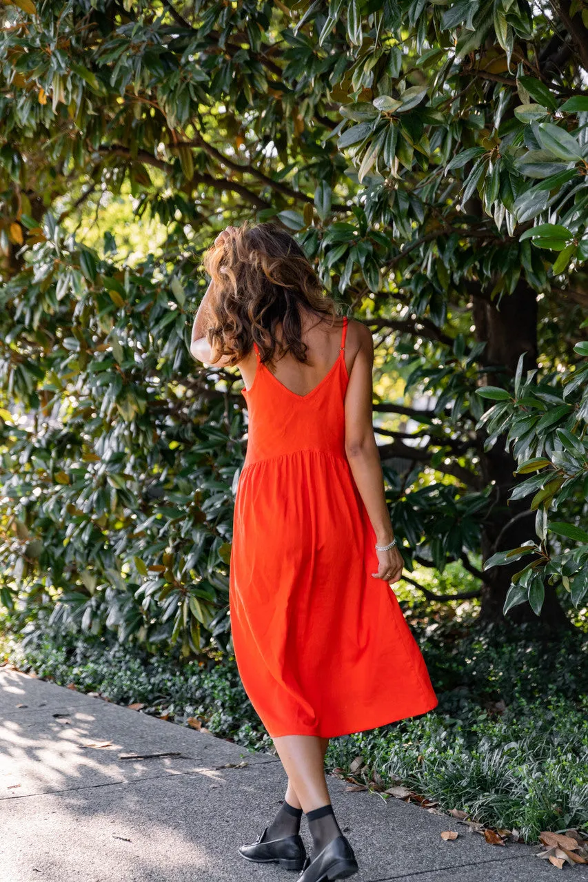 Faro Dress in Recycled Blood Orange