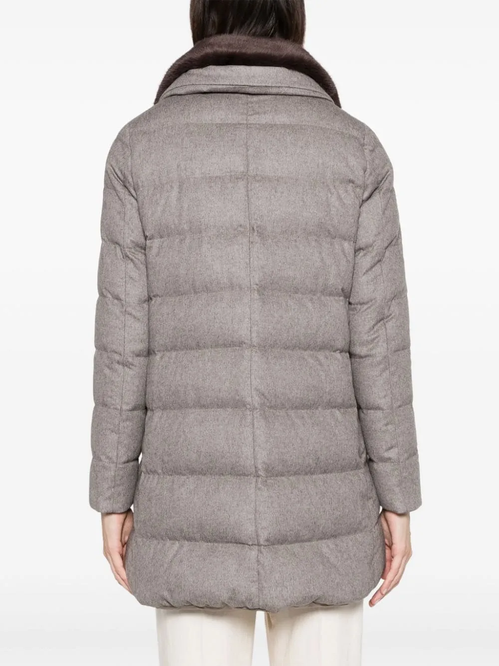 faux-fur collar quilted padded coat