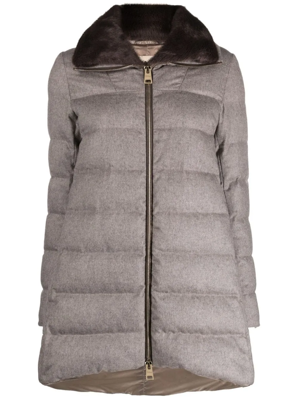 faux-fur collar quilted padded coat